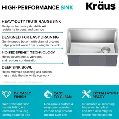 25" Undermount Single Bowl 16 Gauge Stainless Steel Kitchen Sink