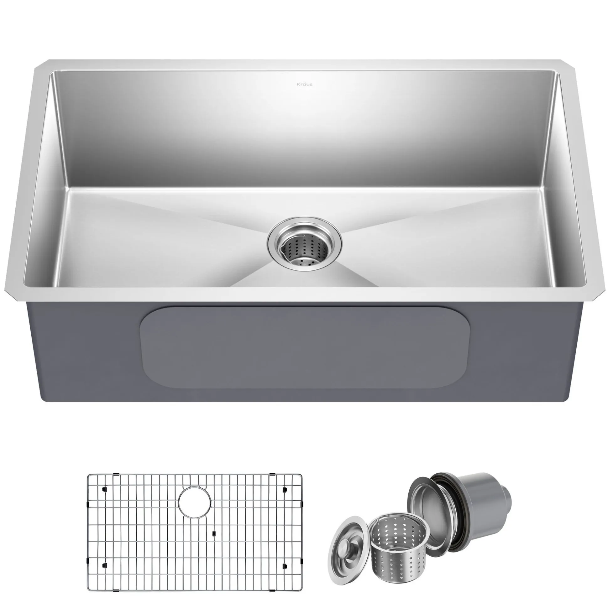 32" Undermount Single Bowl 16 Gauge Stainless Steel Kitchen Sink