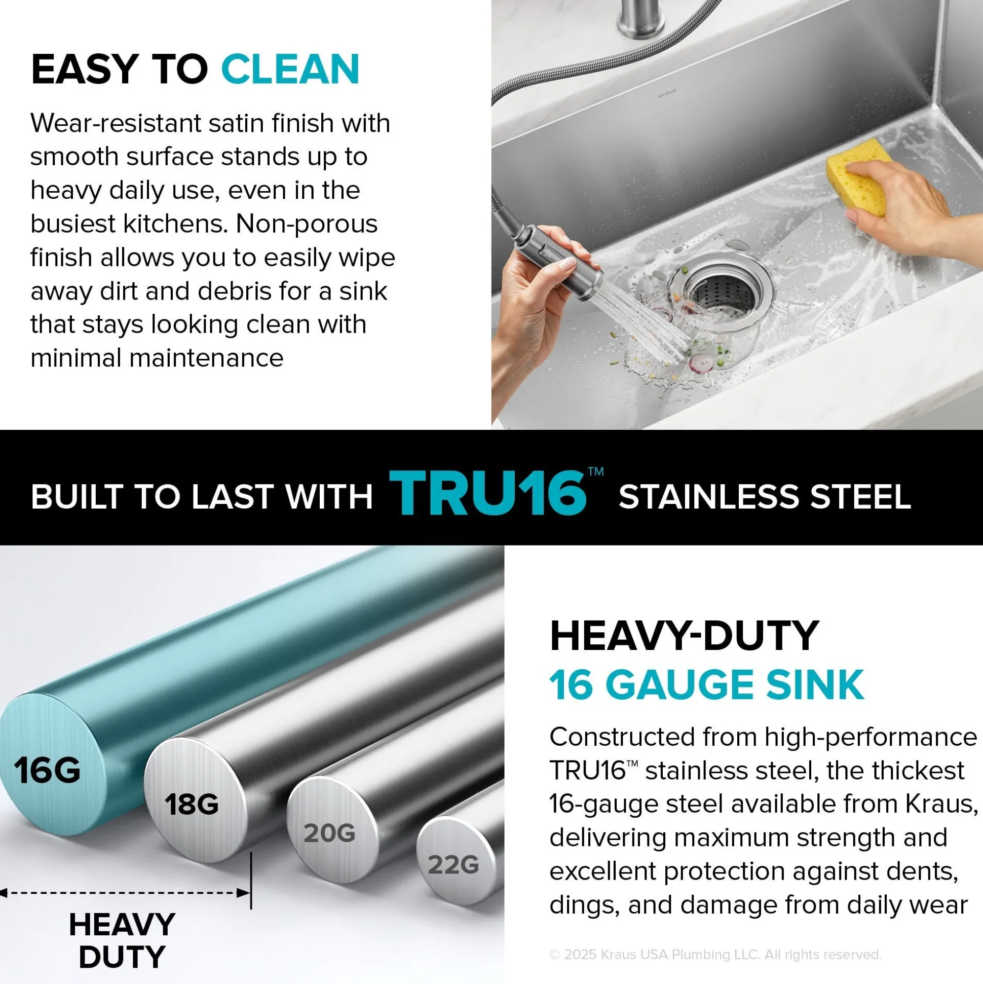30" Undermount Single Bowl 16 Gauge Stainless Steel Kitchen Sink