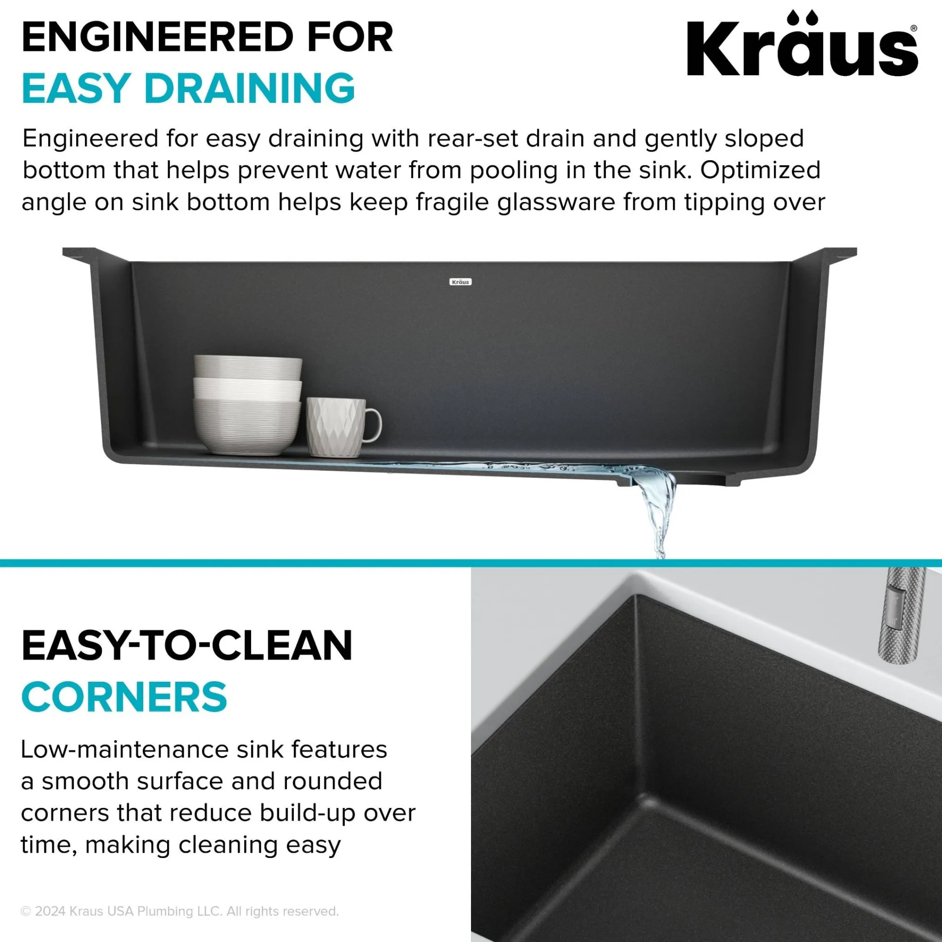 32” Undermount Single Bowl Granite Kitchen Sink in Black