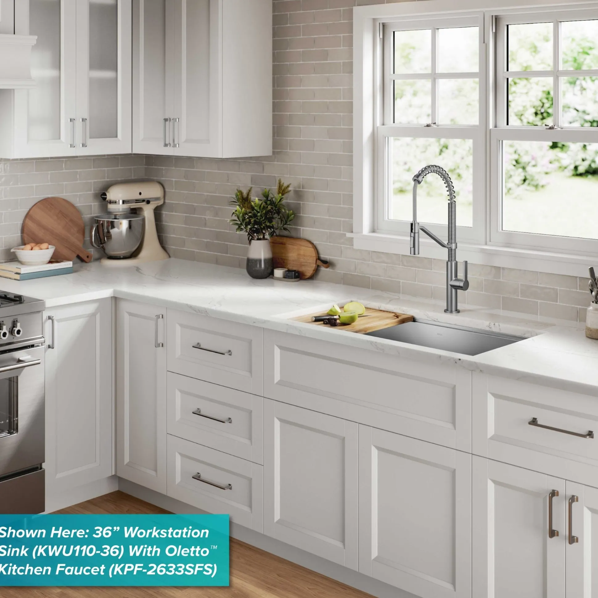 27" Undermount Workstation 16 Gauge Single Bowl Stainless Steel Kitchen Sink with Accessories