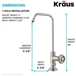 Urbix 100% Lead-Free Kitchen Water Filter Faucet in Spot Free Stainless Steel
