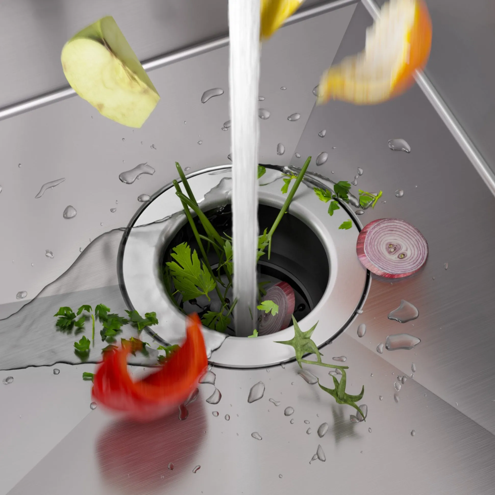 WasteGuard™ 1 HP Continuous Feed Garbage Disposal with Ultra-Quiet Motor for Kitchen Sinks with Power Cord and Flange Included
