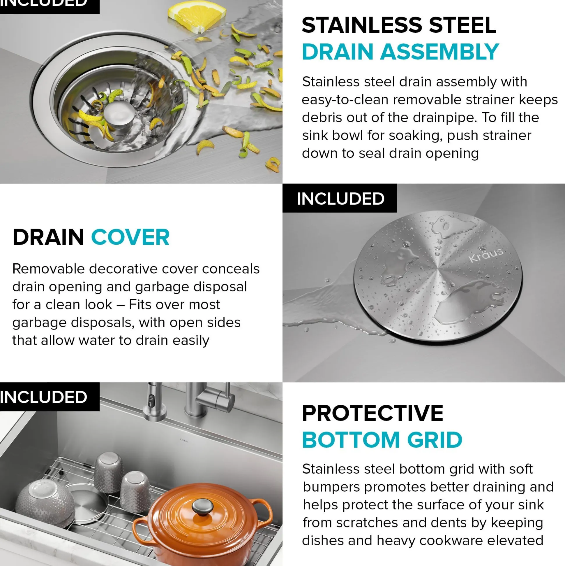 Workstation 28” Drop-In / Undermount 18 Gauge Stainless Steel Single Bowl Kitchen Sink with Accessories
