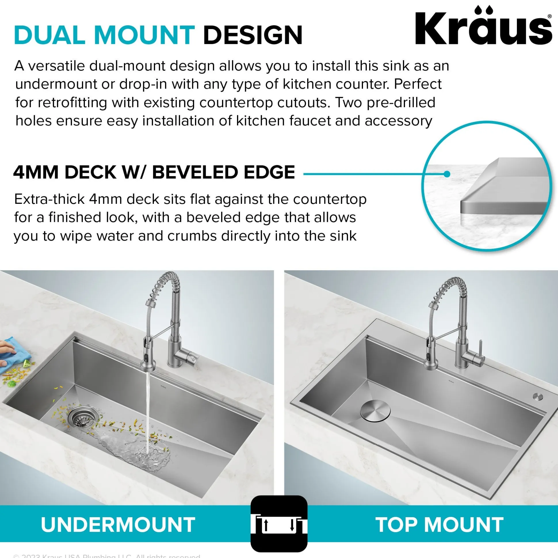 Workstation 33" Dual Mount 18 Gauge Stainless Steel Single Bowl Kitchen Sink with Accessories