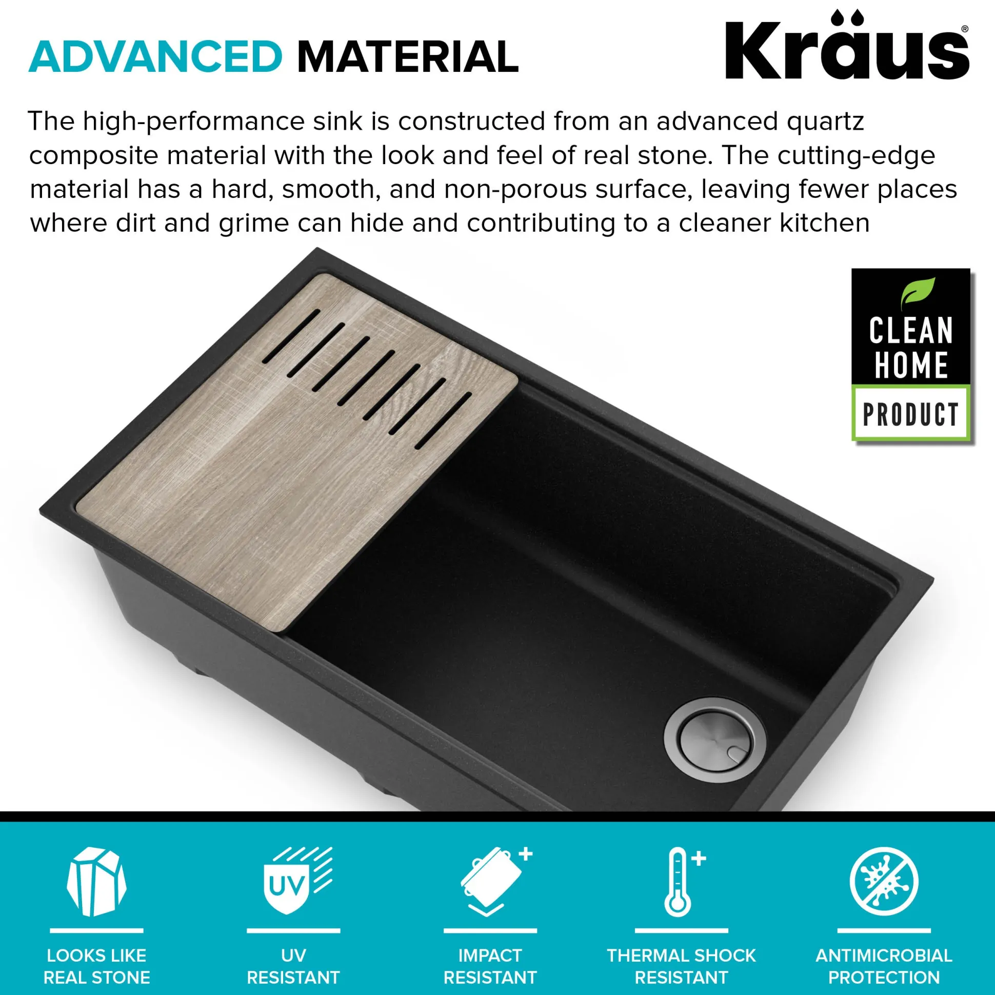 Workstation 32" Undermount Granite Single Bowl Kitchen Sink in Metallic Black with Accessories